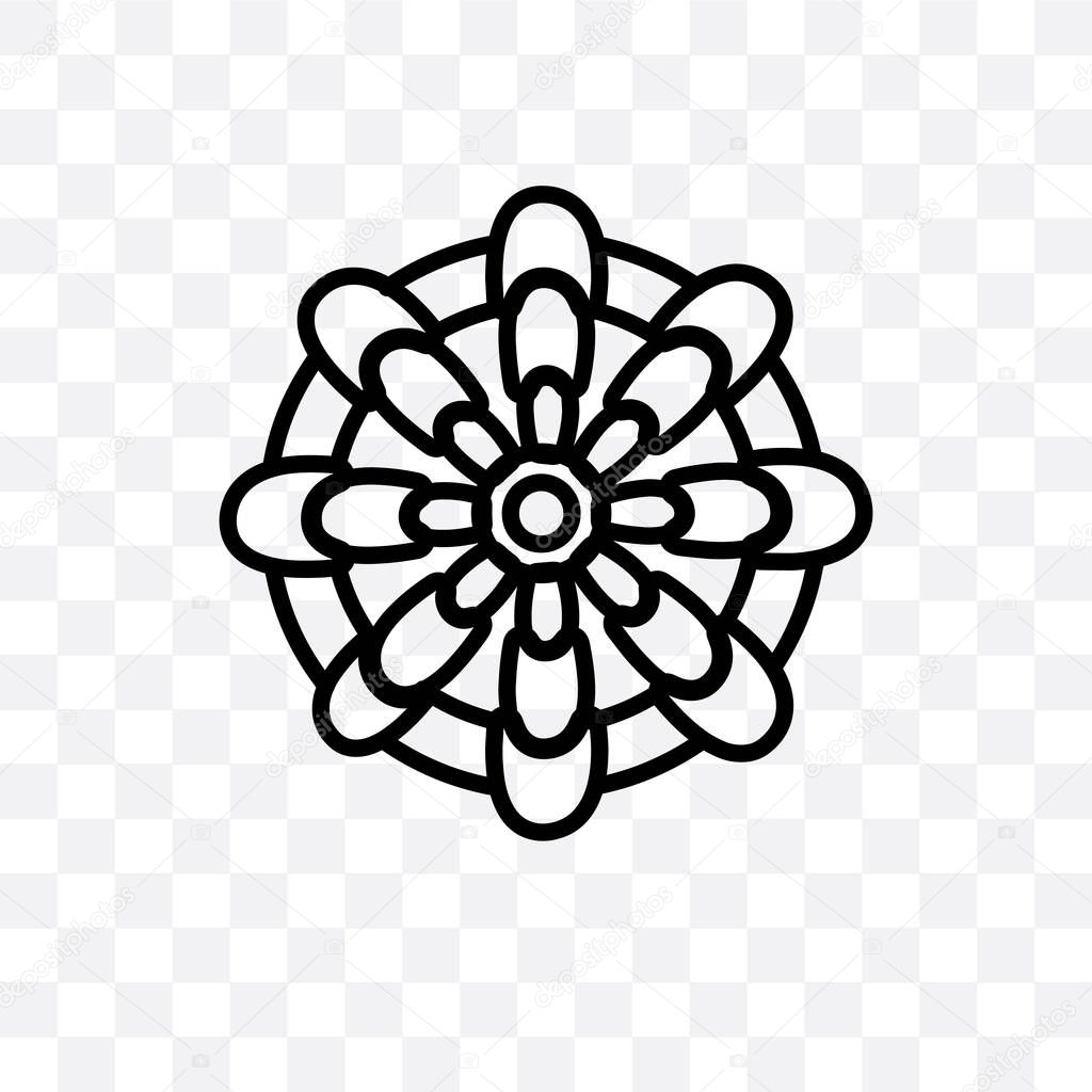 Mandala vector linear icon isolated on transparent background, Mandala transparency concept can be used for web and mobile