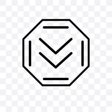 Mesafe vektör lineer simge üzerinde şeffaf arka plan izole, mesafe saydamlık kavramı web için kullanılan ve mobil olabilir