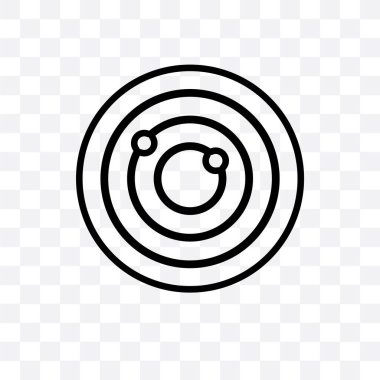 Gezinti yörünge vektör lineer simgesi üzerinde şeffaf arka plan izole, gezinti yörünge saydamlık kavramı web ve mobil için kullanılabilir