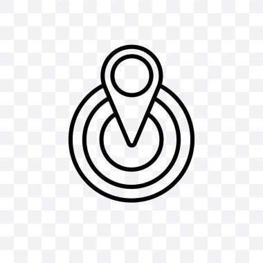 Merkezi vektör lineer simgesi üzerinde şeffaf arka plan izole, merkezi saydamlık kavramı web için kullanılan ve mobil olabilir