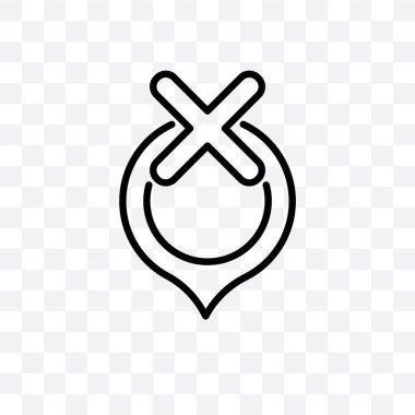 Kullanılamaz konumu vektör lineer simgesi üzerinde şeffaf arka plan izole, kullanılamaz konumu saydamlık kavramı web ve mobil için kullanılabilir