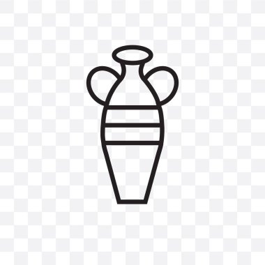 Vazo vektör lineer simgesi üzerinde şeffaf arka plan izole, vazo saydamlık kavramı web ve mobil için kullanılabilir