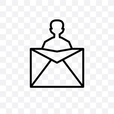 Mektup vektör lineer simge üzerinde şeffaf arka plan izole, mektup saydamlık kavramı web için kullanılan ve mobil olabilir