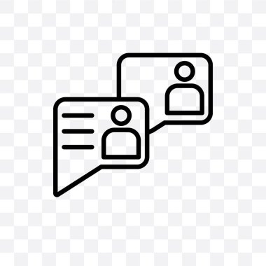 Vektör Lineer simgesi üzerinde şeffaf arka plan izole sohbet, sohbet saydamlık kavramı web ve mobil için kullanılabilir