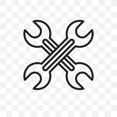 İngiliz anahtarı vektör lineer simgesini şeffaf arka plan üzerinde izole, İngiliz anahtarı saydamlık kavramı web için kullanılan ve mobil olabilir