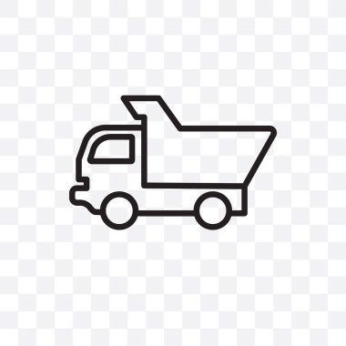 Damperli kamyon vektör lineer simge üzerinde şeffaf arka plan izole, damperli kamyon saydamlık kavramı web için kullanılan ve mobil olabilir