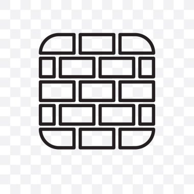 Birck duvar vektör lineer simgesi üzerinde şeffaf arka plan izole, Birck duvar saydamlık kavramı web ve mobil için kullanılabilir