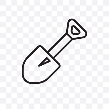 Şeffaf arka plan üzerinde izole spade araç vektör lineer simge, Spade aracı saydamlık kavramı web için kullanılan ve mobil olabilir