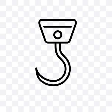 Vektör Lineer simgesini şeffaf arka plan, web ve mobil için saydamlık kavramı kullanılabilir kanca üzerinde izole kanca