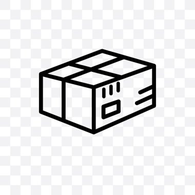 Parsel vektör lineer simge üzerinde şeffaf arka plan izole, parsel saydamlık kavramı web için kullanılan ve mobil olabilir