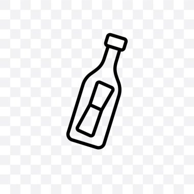 Message In a Bottle vektör lineer simgesini şeffaf arka plan üzerinde Message In a Bottle saydamlık kavramı izole web ve mobil için kullanılabilir