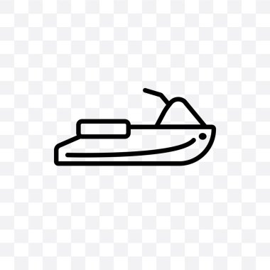 Jetski karşı karşıya doğru vektör lineer simgesini şeffaf arka plan üzerinde Jetski karşı karşıya sağ saydamlık kavramı izole web ve mobil için kullanılabilir