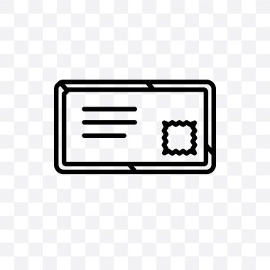 Saydam arka plan üzerinde izole hava posta vektör lineer simgesi, web için kullanılan ve mobil hava posta saydamlık kavramı olabilir