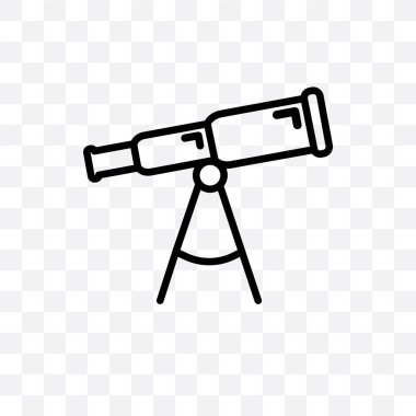 Teleskop vektör lineer simgesi üzerinde şeffaf arka plan izole tekne, tekne teleskop saydamlık kavramı web ve mobil için kullanılabilir