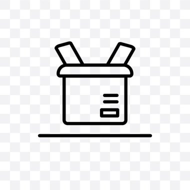 Aç kutusuna vektör lineer simgesi üzerinde şeffaf arka plan izole, web için kullanılan ve telefon aç kutusunun saydamlık kavramı olabilir