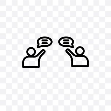 Tartışma vektör lineer simge üzerinde şeffaf arka plan izole, tartışma saydamlık kavramı web için kullanılan ve mobil olabilir