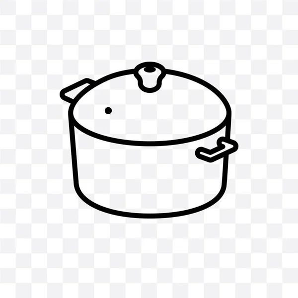 Cooking Pot Vector Linear Icon Isolated Transparent Background Cooking Pot — Stock Vector