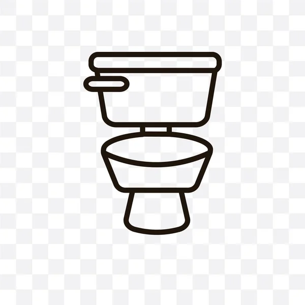 Toilet Vector Lineaire Pictogram Geïsoleerd Transparante Achtergrond Toilet Transparantie Concept — Stockvector