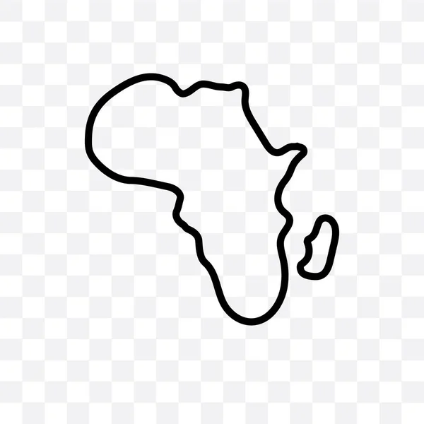 Africa Vector Linear Icon Isoliert Auf Transparentem Hintergrund Africa Transparent — Stockvektor