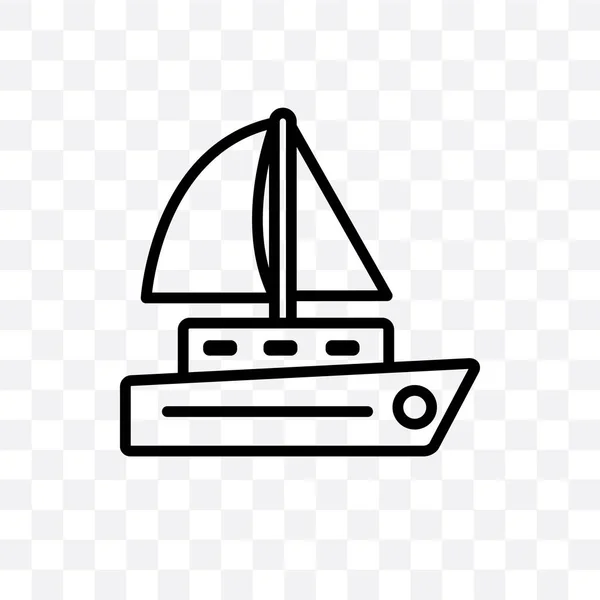 Zeilboot Vector Lineaire Pictogram Geïsoleerd Transparante Achtergrond Zeilboot Transparantie Concept — Stockvector