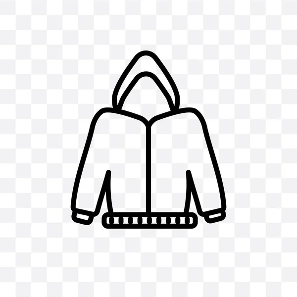 Hoodie Vector Lineal Icono Aislado Sobre Fondo Transparente Concepto Transparencia — Archivo Imágenes Vectoriales