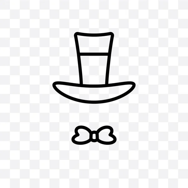 Top Hat Vector Linear Icon Isolated Transparent Background Top Hat — Stock Vector