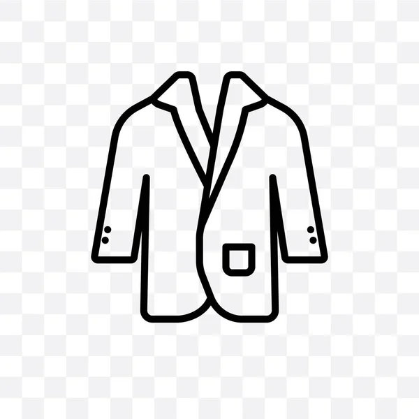 Suit Jacka Vector Linjär Ikonen Isolerad Transparent Bakgrund Suit Jacka — Stock vektor