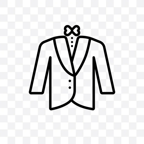 Dinner Jacket Vector Linear Icon Isolated Transparent Background Dinner Jacket — Stock Vector