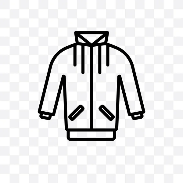 Jogging Jacket Vector Linear Icon Isolated Transparent Background Jogging Jacket — Stock Vector