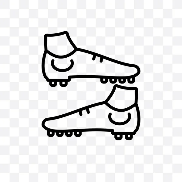 Fußball Schuh Vektor Lineares Symbol Isoliert Auf Transparentem Hintergrund Fußball — Stockvektor