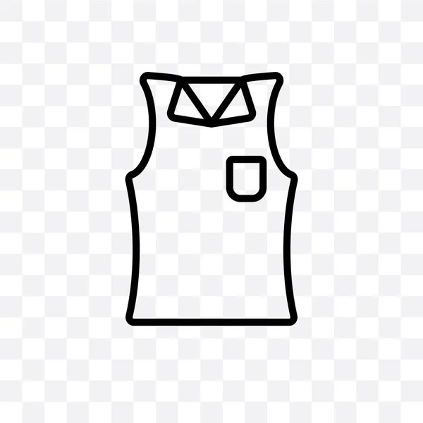 Sleeveless Shirt Vector Linear Icon Isolated Transparent Background Sleeveless Shirt — Stock Vector