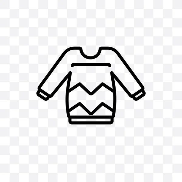 Sweater Vector Linear Icon Isolated Transparent Background Sweater Transparency Concept — Stock Vector