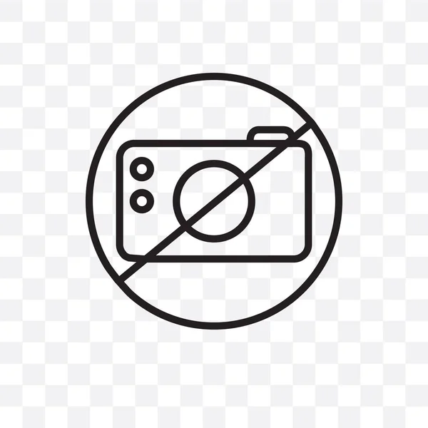 Geen Vector Lineaire Fotopictogram Geïsoleerd Transparante Achtergrond Geen Foto Transparantie — Stockvector