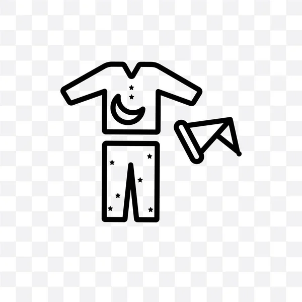 Pijama Vector Lineaire Pictogram Geïsoleerd Transparante Achtergrond Pijama Transparantie Concept — Stockvector