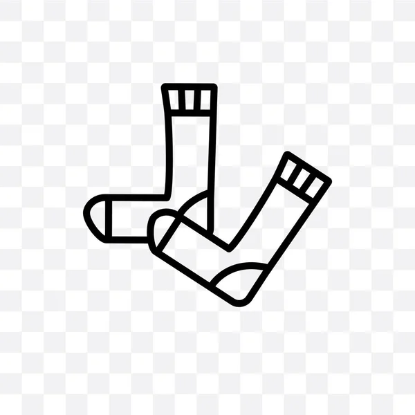 Sock Vector Icona Lineare Isolata Sfondo Trasparente Concetto Trasparenza Sock — Vettoriale Stock