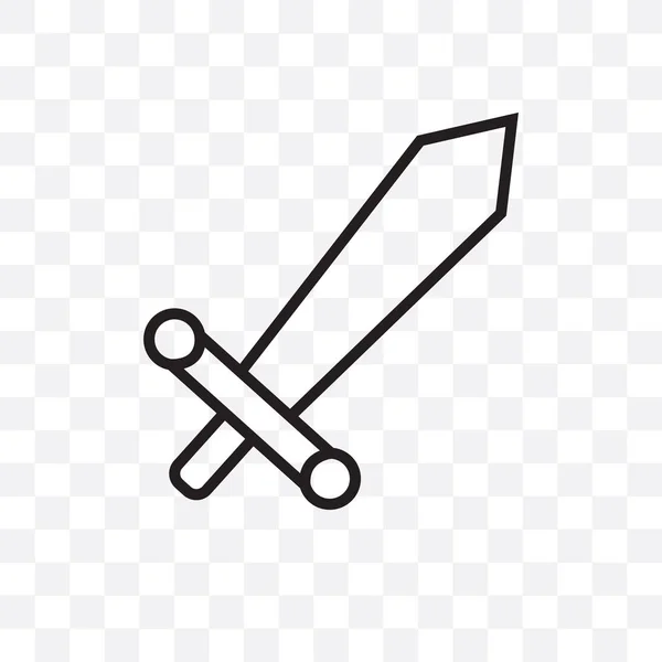 Kılıç Vektör Lineer Simgesi Üzerinde Şeffaf Arka Plan Izole Kılıç — Stok Vektör