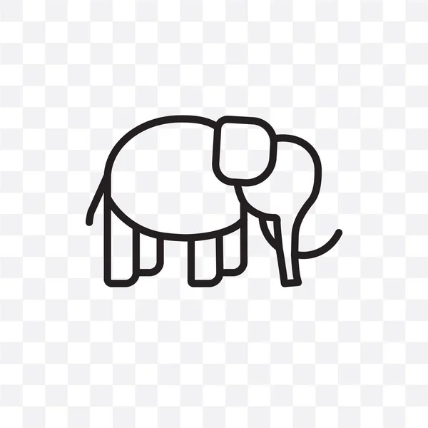 Mamut Vektor Lineáris Ikon Elszigetelt Átlátszó Háttér Mamut Átláthatóság Koncepció — Stock Vector