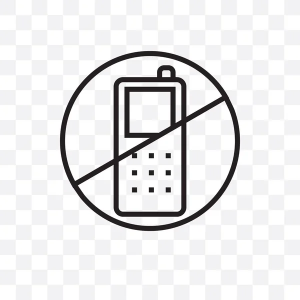 Kein Lineares Telefon Vektor Symbol Isoliert Auf Transparentem Hintergrund Kein — Stockvektor