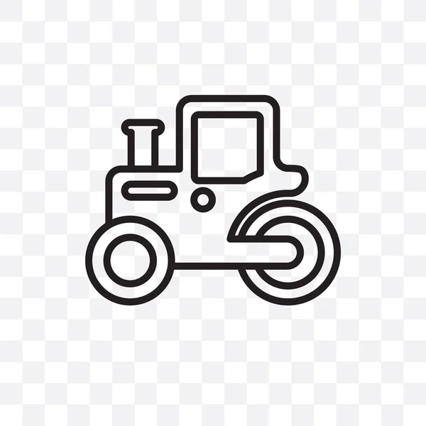 Steamroller Vector Lineal Icono Aislado Sobre Fondo Transparente Steamroller Concepto — Vector de stock