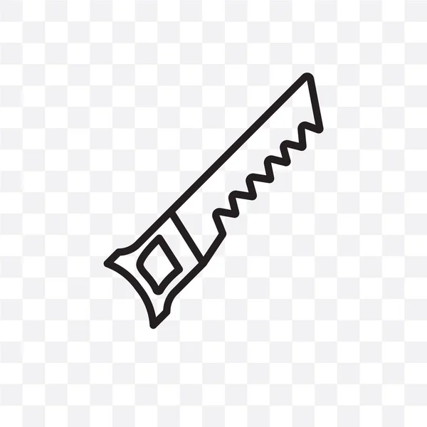 Hand saw vector linear icon isolated on transparent background, Hand saw transparency concept can be used for web and mobile