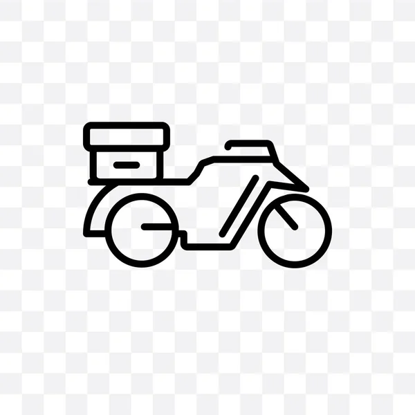 Levering Motorfiets Vector Lineaire Pictogram Geïsoleerd Transparante Achtergrond Levering Door — Stockvector