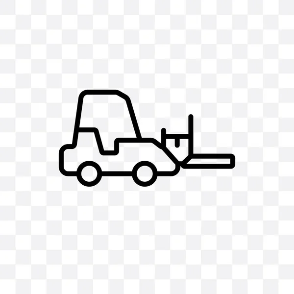 Forklift Vector Linear Icon Isolated Transparent Background Forklift Transparency Concept — Stock Vector