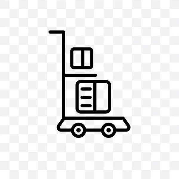 Lieferwagen Vektor Lineares Symbol Isoliert Auf Transparentem Hintergrund Lieferwagen Transparenzkonzept — Stockvektor