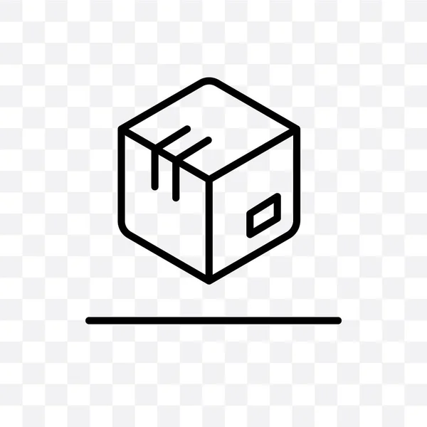 Icono Lineal Vector Caja Aislado Fondo Transparente Concepto Transparencia Caja — Vector de stock