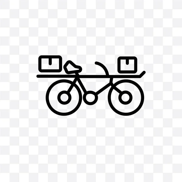 Entrega Por Vector Bicicleta Icono Lineal Aislado Sobre Fondo Transparente — Archivo Imágenes Vectoriales