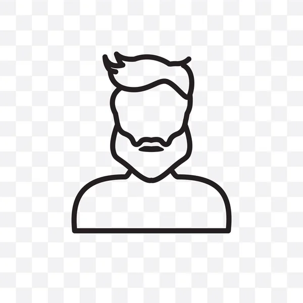 Masculino User Manager Face Vector Linear Ícone Isolado Fundo Transparente — Vetor de Stock