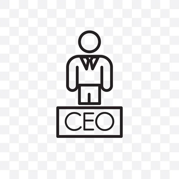 Executive Manager Vector Linear Icon Isolated Transparent Background Executive Manager — Stock Vector