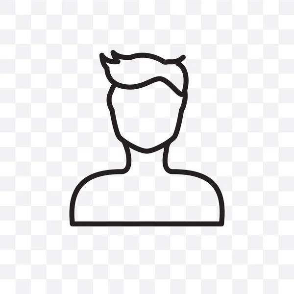 Хлопчик Обличчя Векторні Лінійні Значки Ізольовані Прозорому Фоні Концепція Прозорості — стоковий вектор