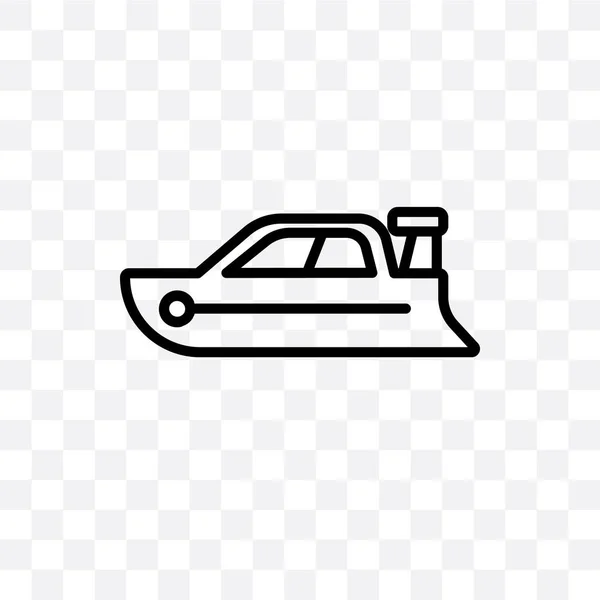 Speedboat Vektor Lineares Symbol Isoliert Auf Transparentem Hintergrund Speedboat Transparenzkonzept — Stockvektor