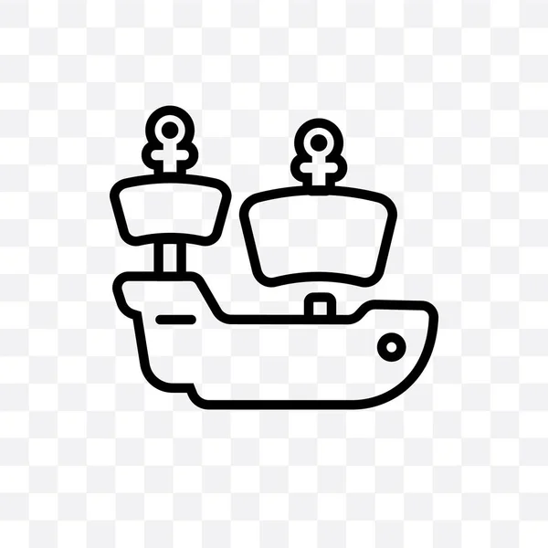 Caravel Vector Lineaire Pictogram Geïsoleerd Transparante Achtergrond Caravel Transparantie Concept — Stockvector